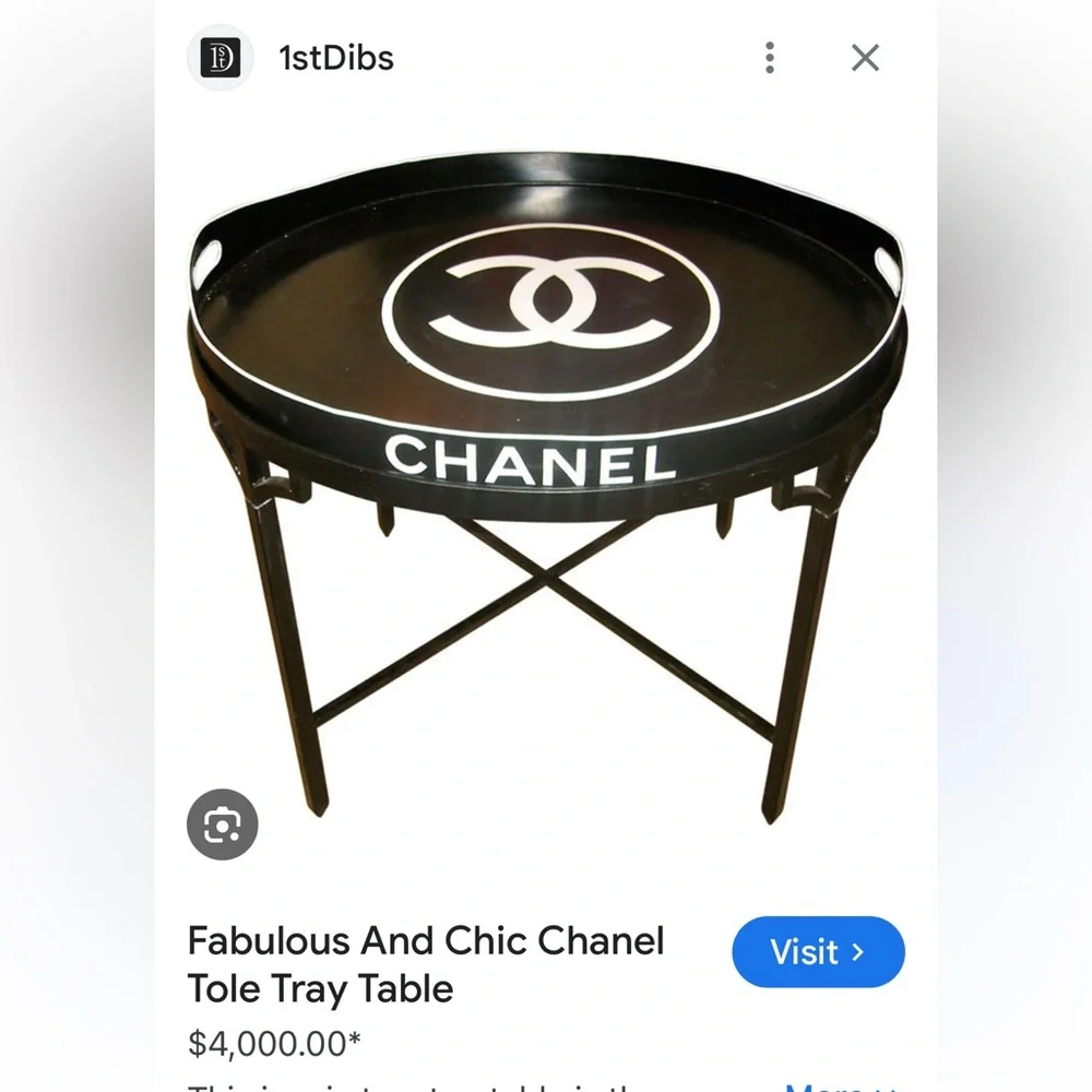 CHANEL Tole Tray ~ AMAZING PIECE!! Originally made for the stores as a table. - Picture 5 of 8